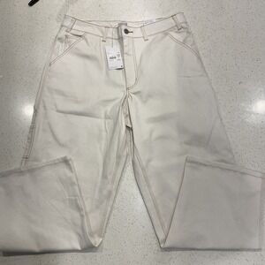 Nike Life Phantom Carpenter Straight Leg Pants Mens 36 - White‎ FB7198-030 NWT